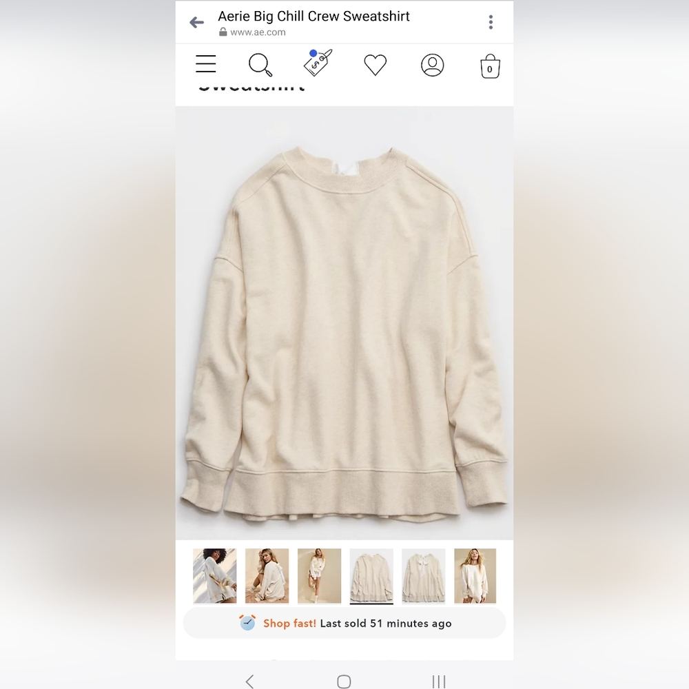 AERIE big chill sweatshirt with bow